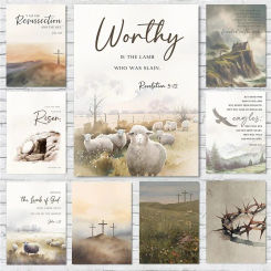 John 1:29 Behold The Lamb of God Bible Verse Jesus Poster Canvas Painting Christian Religious Easter Wall Pictures Home Decor