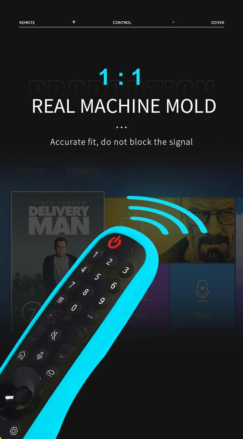 Description Picture 4 of itemSilicone Remote Controller Cases Protective Covers For LG Smart TV Shockproof Remote Control AN-MR21GC AN-MR21GA AN-MR21N