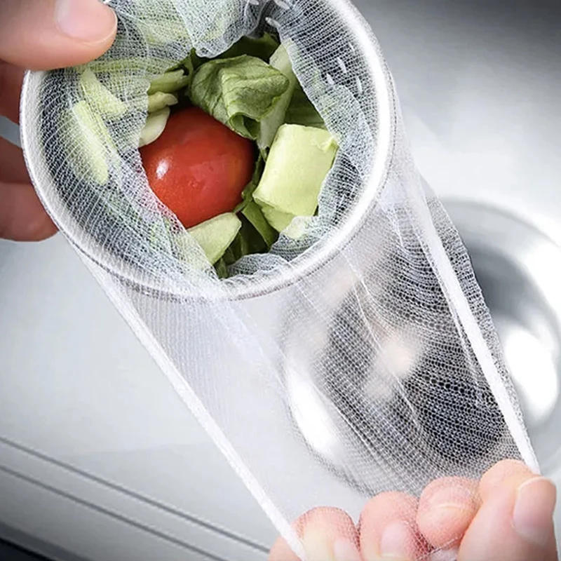 Description Picture 3 of item200/100/30pcs Disposable Sink Filter Mesh Bags Kitchen Sink Strainer Drain Hole Anti-blocking Garbage Bag Cleaning Strainers Net