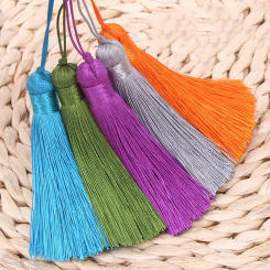 2/4Pcs 8cm Silk Tassels with Cord Loop Soft Elegant Handmade Silky Floss Tassel Brush Chinese Knot for DIY Craft Jewelry Making