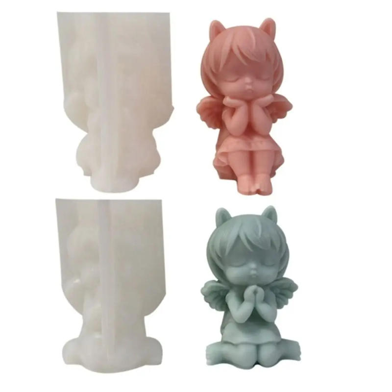 Description Picture 2 of item3D Prayer Angel Silicone Molds Scented Candle Plaster Mold DIY Epoxy Resin Gypsum Form Ornament Mould Home Decoration