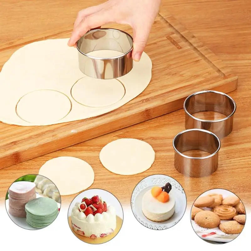 Description Picture 3 of item3pcs/set Stainless Steel Round Dumplings Wrappers Molds Set Cutter Maker Tools Round Cookie Pastry Round Cookie Pastry
