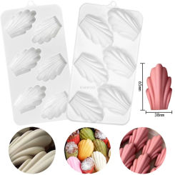 6 Hole Madeleine Design Chocolate Mousse Mold DIY Shell Shape Cakes Silicone Molds French Dessert Cake Decorating Tools Bakeware