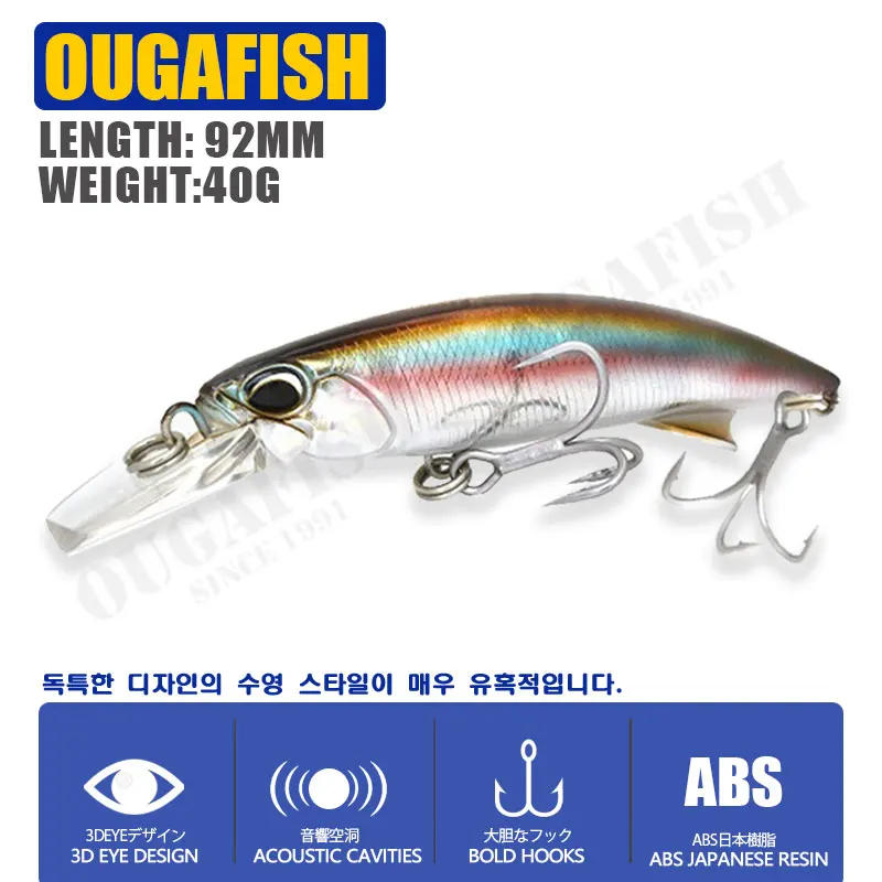 Description Picture 3 of itemSinking 40G 92MM Fishing Lure Full Water Pesca Accesorios Mar Minnow For Leurre Truite Isca Artificial Bait Fishing Equipment
