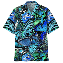 Colorful Butterfly Hawaiian Shirt For Men Hot Sale Summer Beach 3d Printed Animal Shirts Lapel Short Sleeves Women Button Blouse