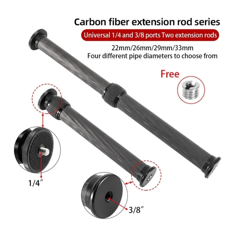 Description Picture 5 of itemTripod Extension Tube Tripod Center Column Gimbal Extension Pole Handheld Rod Extension 1/4 To 3/8 Screw