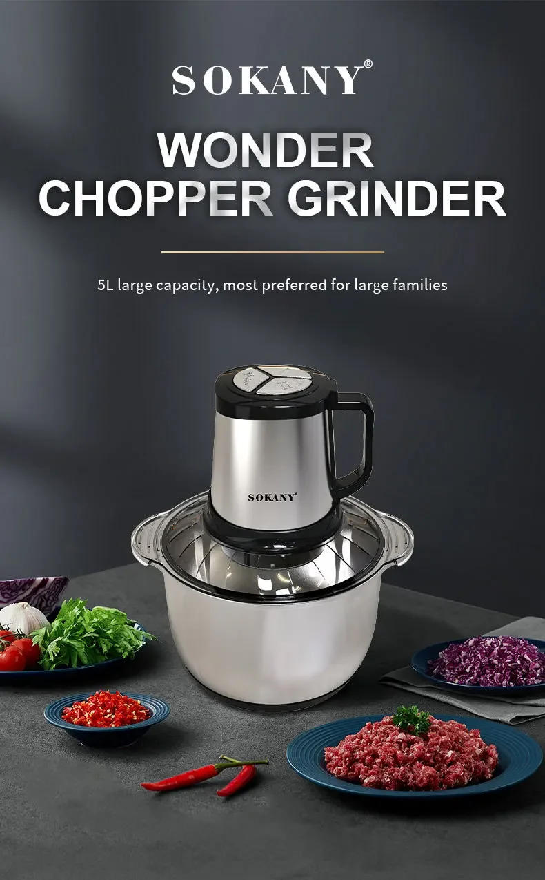 Description Picture 2 of itemHouselin 5-liters Meat Grinder, 800W Electric Food Processors for Baby Food, Meat, Onion, Vegetables, Fruits