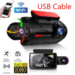 USB 2.0 Dash Recorder Camera 3 Inch Car DVR Dual Camera Video Recorder HD1080P G-Sensor Dash Cam 2024 New Car Dvr Dual Camera