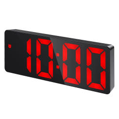 Digital Alarm Clock LED Clock Minimalist Style Large Letter Alarm Clock Temperature Display Adjustable Brightness