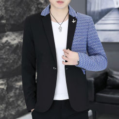Main Push New Explosive Fashion Trends Matching Color Pattern Spring Small Suit Personality Comfortable Handsome Men's Clothing