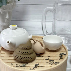 Funny Silicone Herbal Filter Tea Leaf Infuser Reusable Poop Shaped Tea Strainer