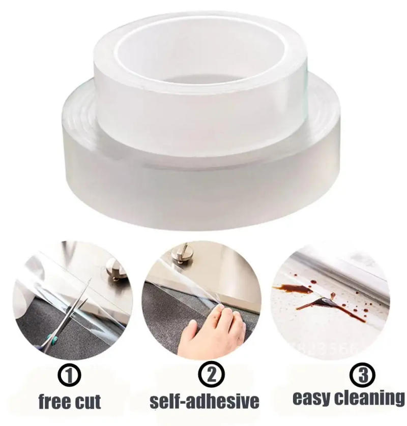 Description Picture 5 of itemKitchen Sink Waterproof Mildew Strong Self-adhesive Transparent Tape Bathroom Toilet Crevice Strip Self-adhesive Pool Water Seal