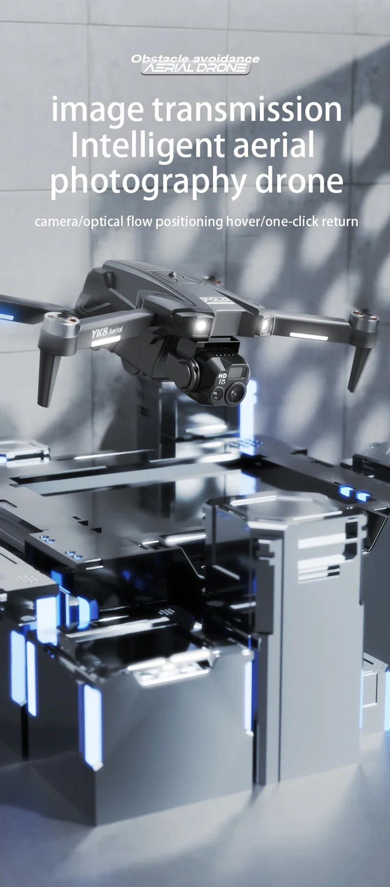 Description Picture 2 of itemNew YK8 Drone 8K Professional Dual Camera GPS Obstacle Avoidance Aerial Photography Foldable Brushless Quadcopter Gift Toys