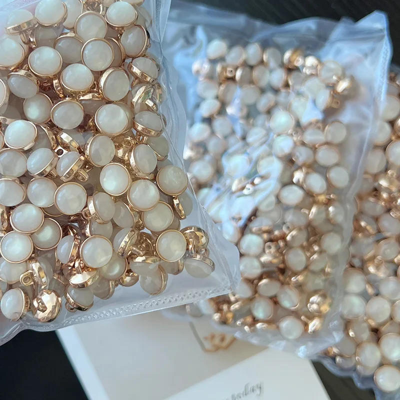 Description Picture 4 of item10pcs Pretty Shank Buttons 10mm Round Gold Color Metal Buttons Woman Clothes Accessories DIY Apparel Sewing Supplies