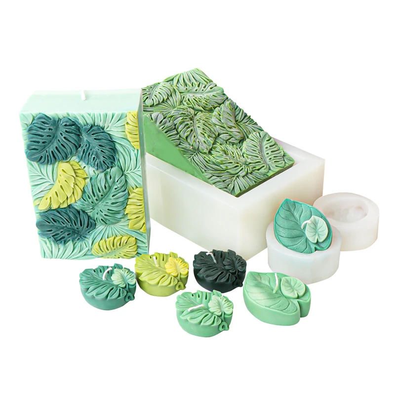 Description Picture 2 of itemLarge Palm Leaf Silicone Soap Mold Turtle Leaf Handmade Soap Mold DIY Foliage Shape Aromatherapy Gypsum Moulds