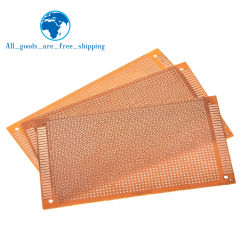 TZT 1/5PCS 9x15 9*15cm Single Side Prototype Plate Universal Board Experimental Bakelite Copper Plate Circuirt Board yellow