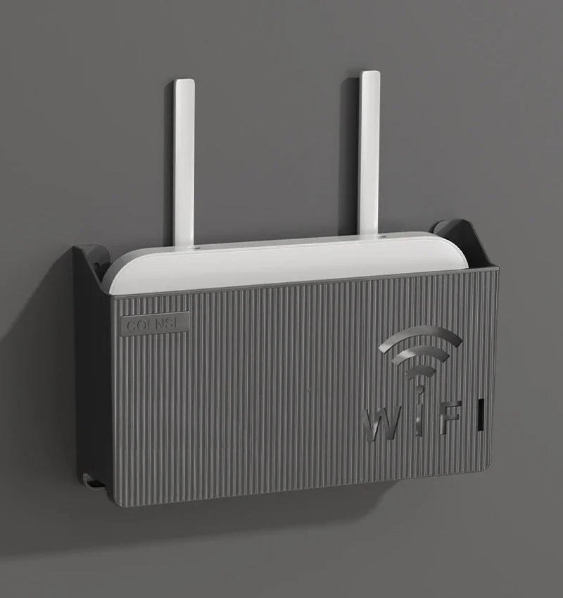 Description Picture 2 of itemWall Mounted Wireless WIFI Router Shelf ABS Plastic Storage Box Router Rack Cable Power Bracket Organizer Box for Living Room