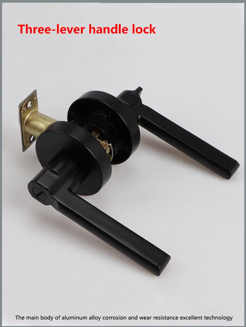 Description Picture 2 of itemDoor Lock Household Universal Silent Toilet Indoor Bedroom Lock Three-bar Handle Lock Old-Fashioned Spherical Round Door Lock