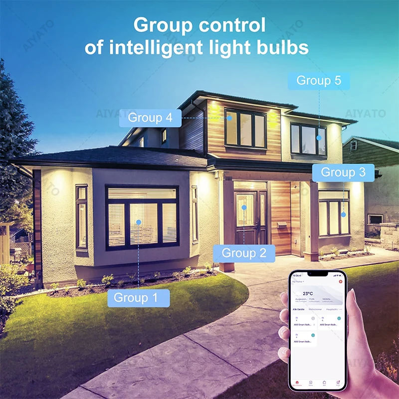 Description Picture 6 of itemSmart Zigbee 3.0 LED Light Bulb Dimmable Color E27 E26 B22 RGBCW 2700-6500K Lamps For Alexa Google Home Smartthings 110V 220V