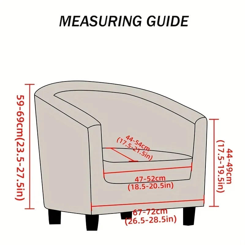 Description Picture 2 of itemPrinted Tub Chair Slipover with Cushion Cover Removable Stretch Club Chair Cover Armchair Cover Furniture Protector for Living