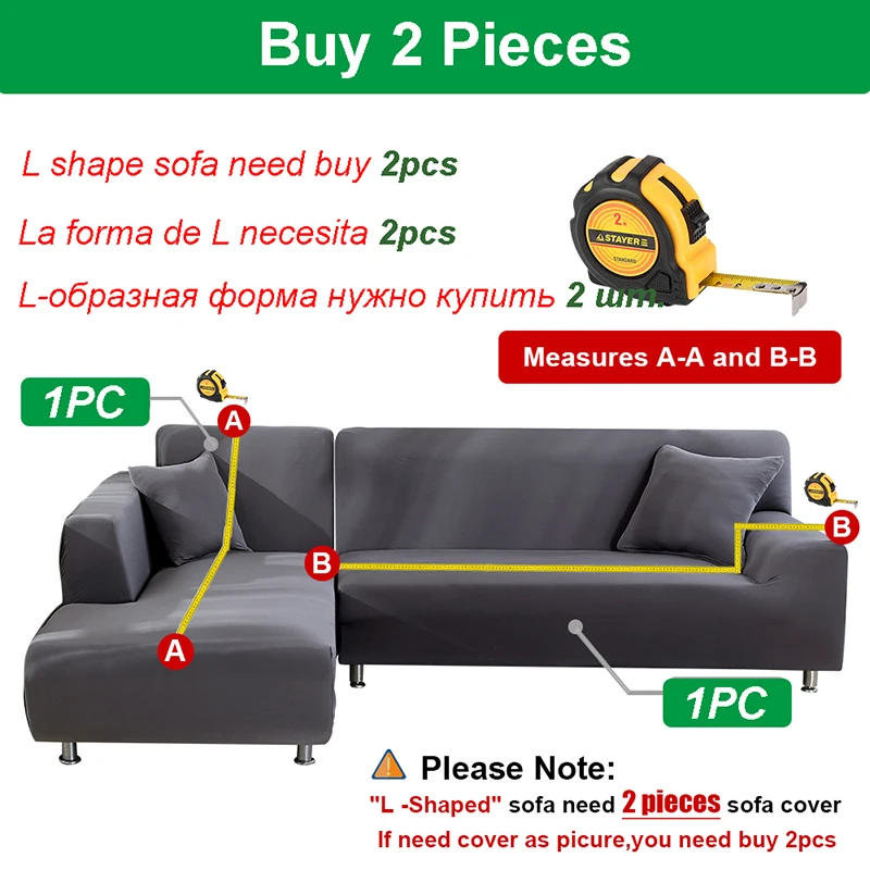 Description Picture 5 of itemElastic Solid Sofa Cover 1/2/3/4 Seater Cover for Sofa Couch Armchair L-shaped Corner Sofa Cover Slipcover for Living Room