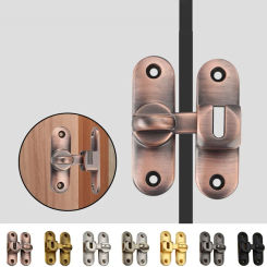 Door Lock Latch 90/180 Degree Anti-Theft Buckle Sliding Barn Zinc Alloy Hasp Right Angle Hardware