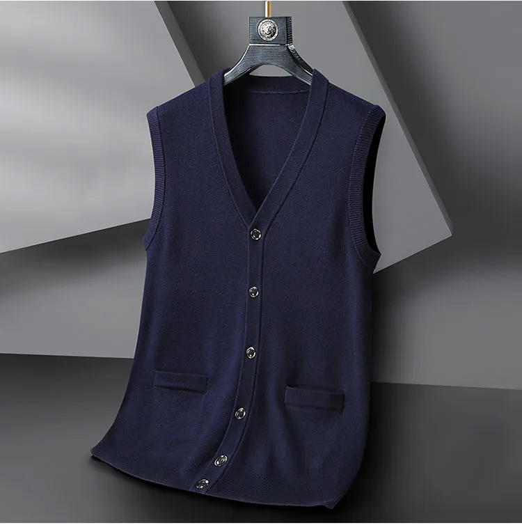 Description Picture 6 of itemNew Style Fashion Super Large Men's Cardigan, Vest, Cardigan Autumn Knitted  Casual  V-Neck Plus Size 3XL 4XL 5XL 6XL 7XL