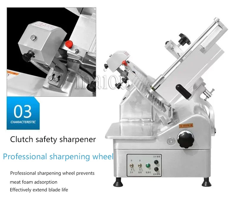 Description Picture 4 of itemBlade Electric Food Slicer Grinder Home Meat Slicer Machine Commercial Deli Meat  Beef Mutton Turkey Cutter