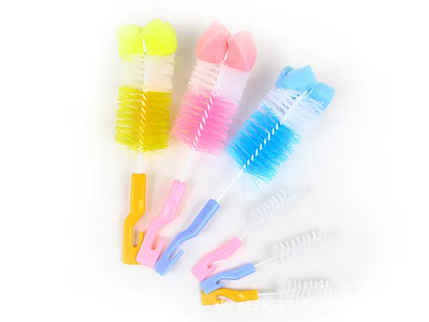 Description Picture 3 of item1PCS Competitive Price Small Bottle Cleaning Brush Baby Pacifier Brush Nylon Glass Bottle Brush Two-piece Milk Bottle Set