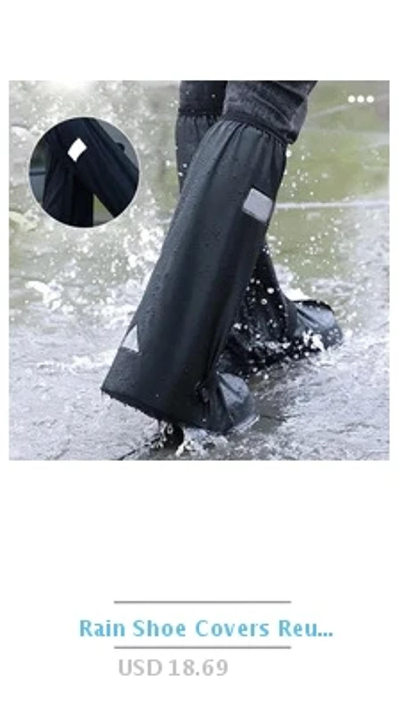 Description Picture 6 of itemWaterproof Non-slip Silicone Shoe Cover Reusable Wear-Resistant Rain Boots Sneakers Protector Outdoor Portable Overshoes