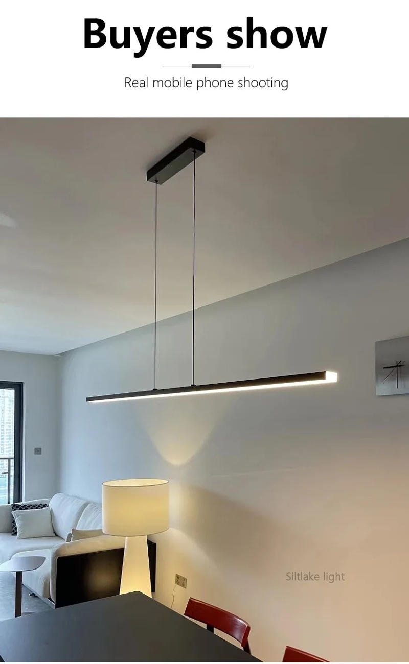 Description Picture 4 of itemLED restaurant chandelier modern simple kitchen pendant lights bar desk dining table lamp bar island dining room chandelier