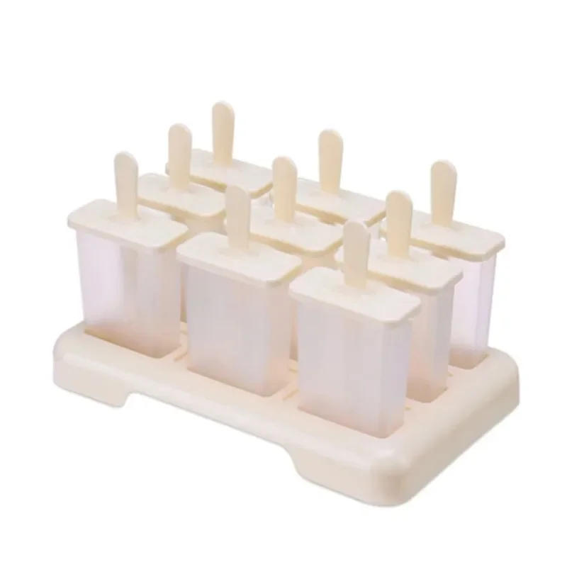 Description Picture 2 of item9 Grid Ice Cream Popsicle Mold DIY Ice Cream Machine Homemade Ice Box with Plastic Stick Ice-lolly Mold Ice Tray Kitchen Gadgets