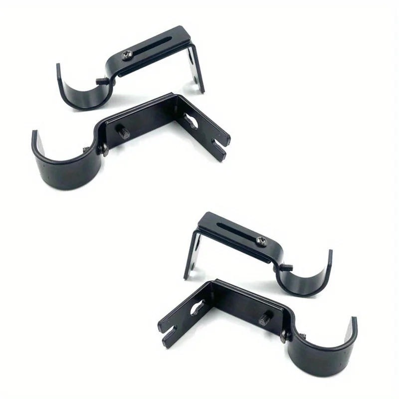Description Picture 6 of item2pcs Metal Curtain Rod Brackets Set Drapery Poles Parts For Drapes Door Curtains Door Rust Hardware Dressing Easy Installation