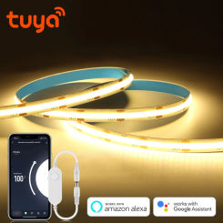 Wireless WiFi Control Tuya Smart COB LED Strip Light Dimmable Support Alexa Google Home For Living Room Kitchen Cupboard Cabinet