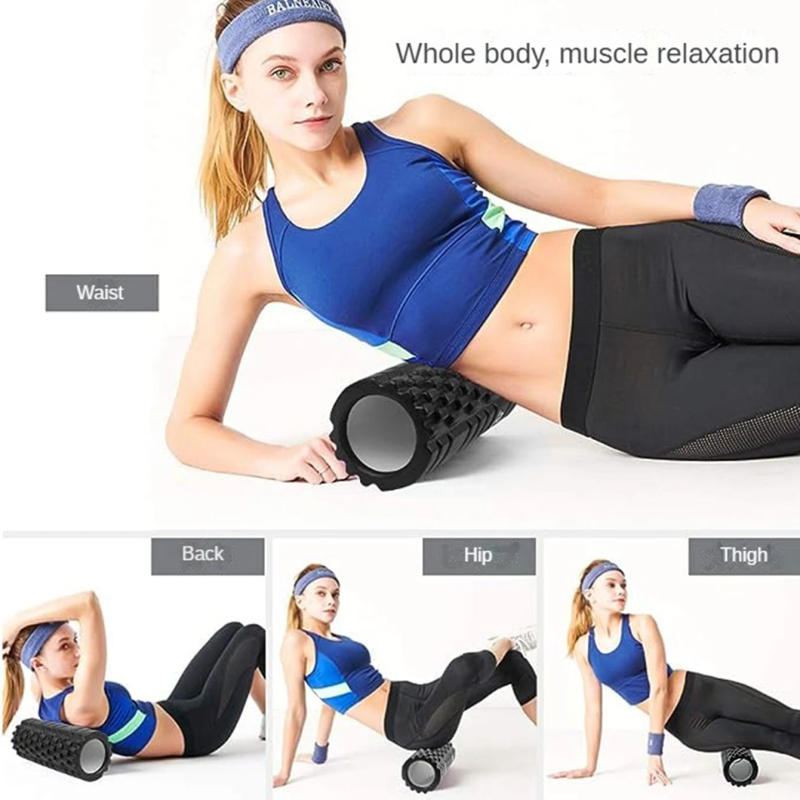 Description Picture 3 of item33cm Yoga Column Foam Axis Massage roller Muscle Back Muscle  MassageThe grid Back training set shipping