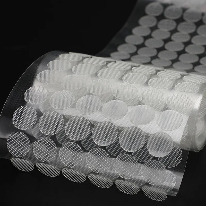 Description Picture 2 of item500/1000pair 10/15/20mm Dot Sticker Transparent Self Adhesive Hook and Loop Fastener Tape Glue Tape Round Coins Belcro Adhesivo
