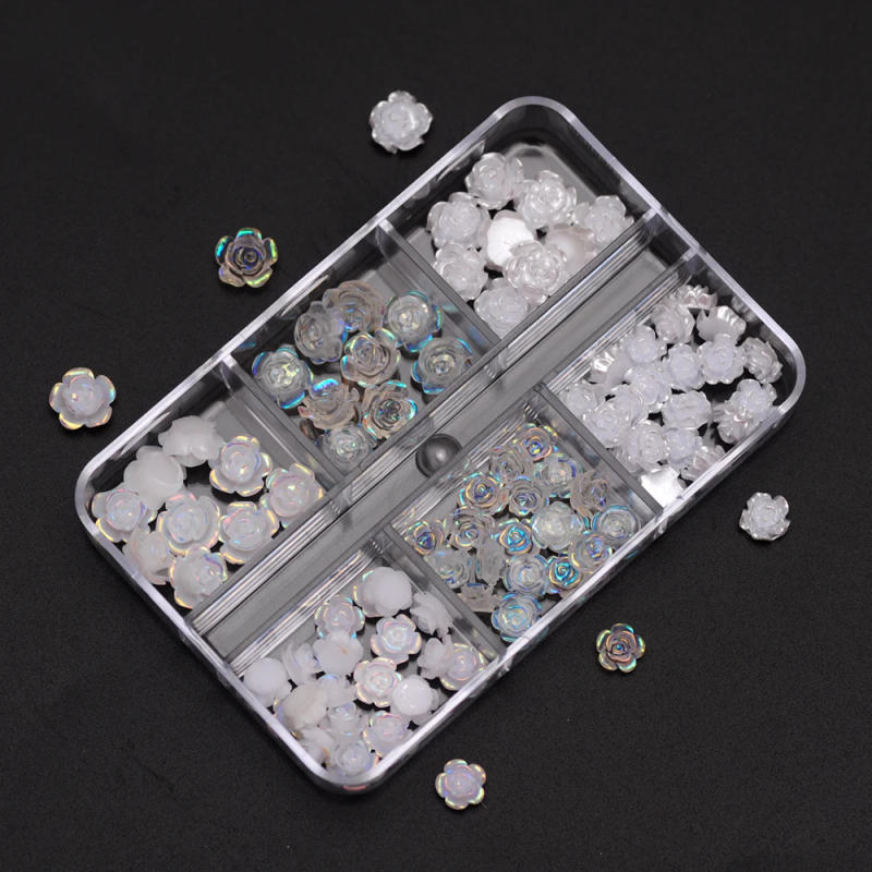 Description Picture 5 of item3D White Aurora Camellia Nail Art Charms Rhinestones 90PCS Jewelry Acrylic Resin Decorations DIY Crafts Flowers Manicure Design