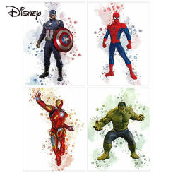 Disney DIY Paint By Number Spider Man Coloring Picture Iron Man With Frame Captain America Superheroes Oil Painting Wall Decor