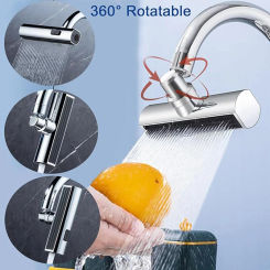 New Kitchen Waterfall Three-mode Multi-function Universal Rotating Extension Faucet Splash-proof Nozzle Sink