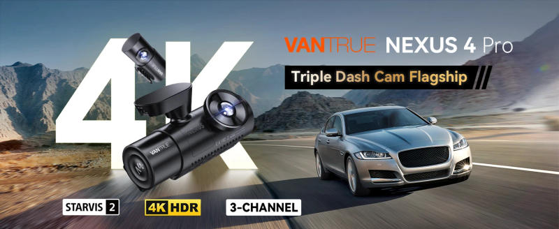Description Picture 3 of itemVantrue N4Pro Dashcam 4K Wi-Fi 3-Channel Dashcam Voice Control IMX678 Night Vision HDR GPS Cam 24h Packing Mode Camera for Car