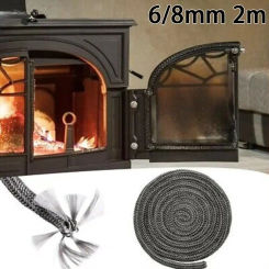 1Pcs Furnace Door Seal Woodburning Stove Rope Sealing Rope Fireproof Fiberglass Fireplace Sealing Rope 2M Woodburner Fire Gasket