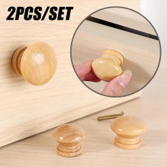 2/1PCS Wooden Pull Drawer Knob Mushroom Door Handle With Screws For Household Kitchen Bathroom Shower Cabinet Furniture Hardware
