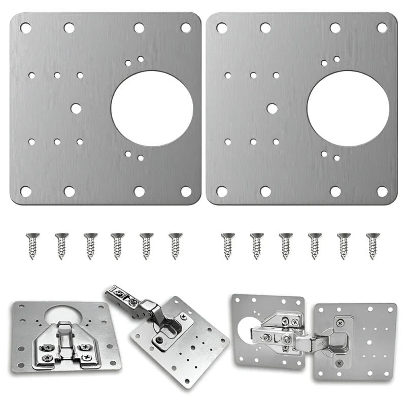 Description Picture 3 of itemCabinet Hinge Repair Plate Kit Kitchen Cupboard Door Hinge Mounting Plate with Holes Flat Fixing Brace Brackets House Hold Tools