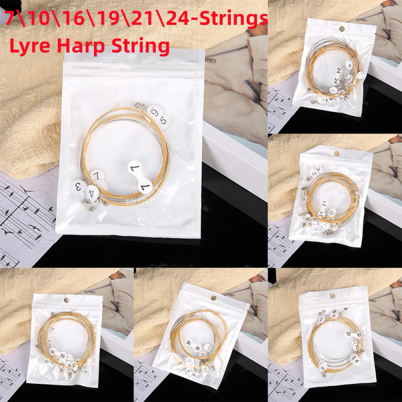 Description Picture 4 of item7 10 16 19 21 24 Strings Lyre Harp String Set Replacement Metal String Classic  Musical Instrument Accessorie