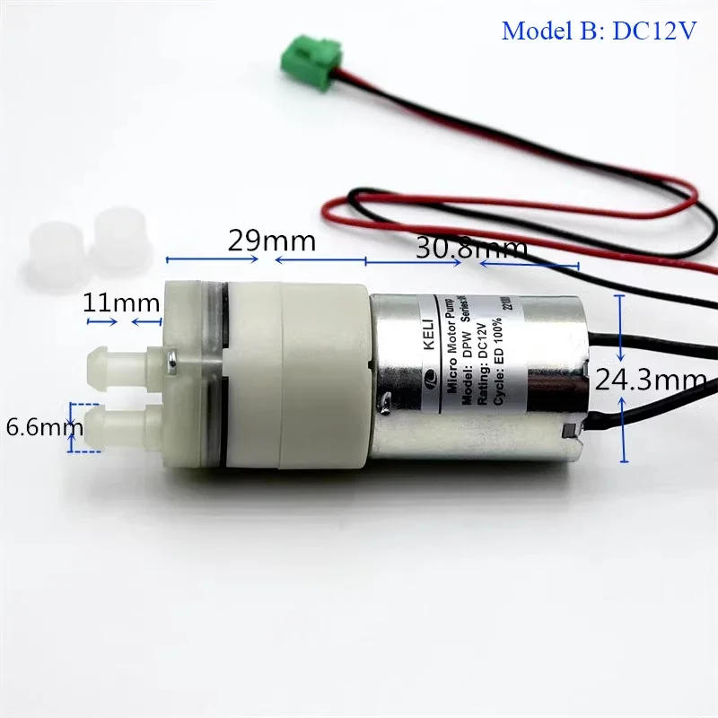 Description Picture 6 of itemMicro 370 Water Pump DC12V/24V Large Flow Diaphragm Water Pump Self-priming Suction Water Pump DIY Dispenser Tea Table Pumping