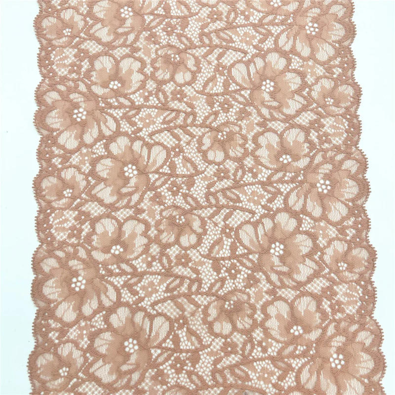 Description Picture 6 of item3y/lot Width 23cm Pink Skin Elastic Stretch Lace Trim Skirt Hem For Clothing Accessories Lingerie Dress Sewing Lace Underware