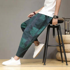 Spring Autumn Fashion High Waist Casual Trousers Man Versatile Loose Simple Harun Men's Pants Stripe Patchwork Y2K Male Clothes