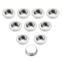 DRELD 10Pcs Stainless Steel Flat Furniture Handles Recessed Flush Pulls Finger Insert Sliding Door Drawer Handles Cabinet Pulls
