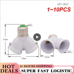 1~10PCS In 1 Double E27 Socket Base Extender Splitter Converter Plug Halogen Light Lamp Bulb Holder Copper Contact Adapter Tool
