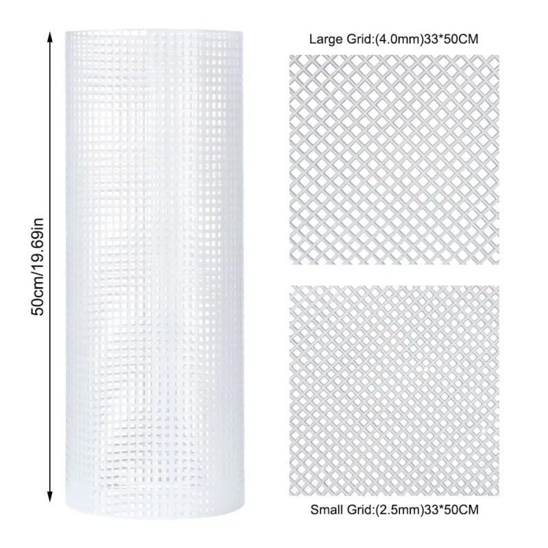 Description Picture 4 of itemPlastic Mesh Cloth Bag Rug Thread Hook Craft Supplies DIY Handcraft Latch Hook Accessory Hook Crafts Durable Grid About 33*50CM